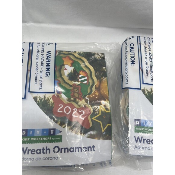 Lowe's Kids' DIY Workshops Carft Kits 3 Wreath Ornament New - Picture 3 of 9